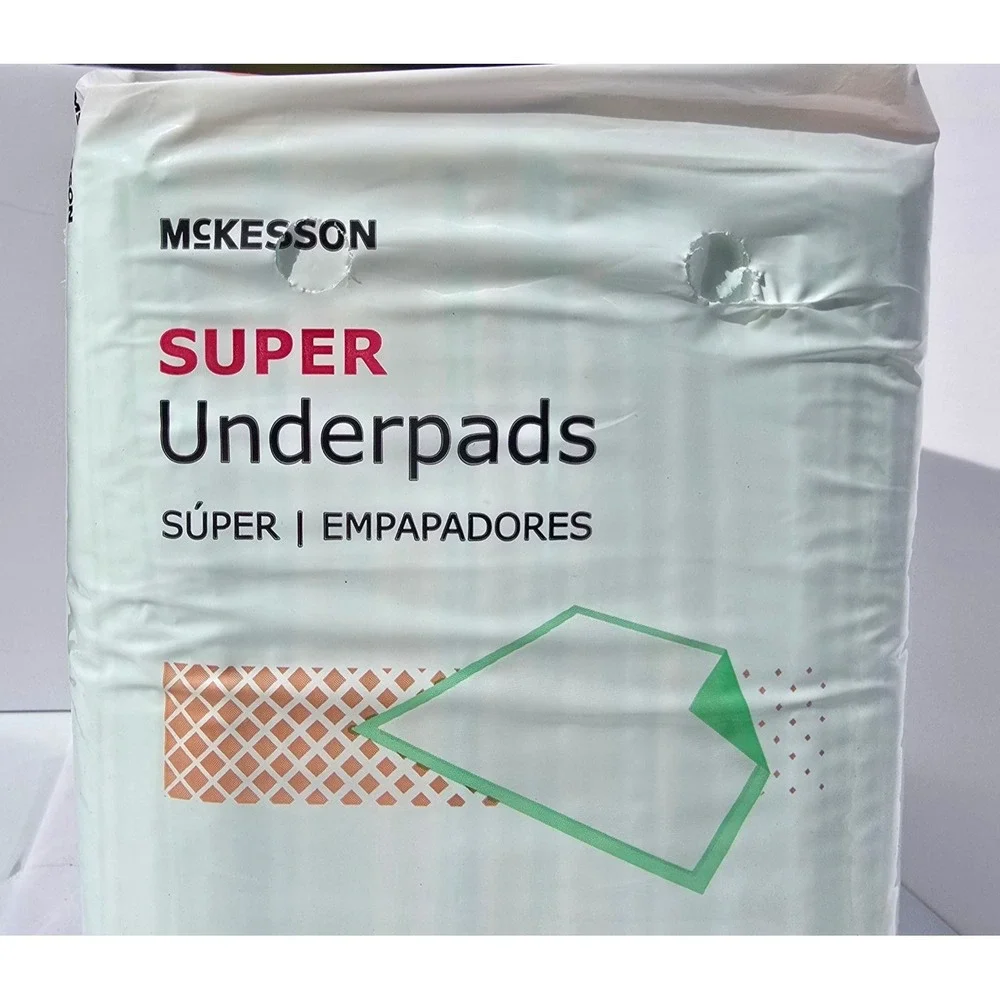 MCKESSON Underpads Adult 23x36 White New Super Disposable 10-Pack Odor Control